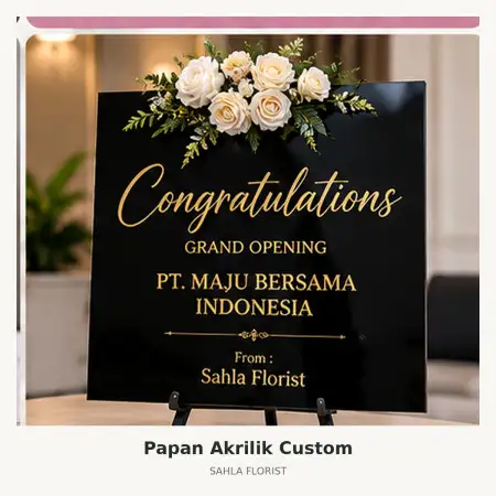 Papan Bunga Akrilik Payung Sekaki